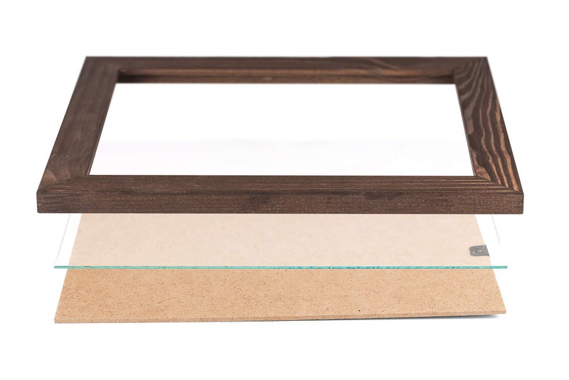 Woodside Rustic Wooden Picture Frame 11x14 Inch - Natural Solid Eco Distressed Wood for Wall Mounting Photo Frame - Brown Wenge - Image 3
